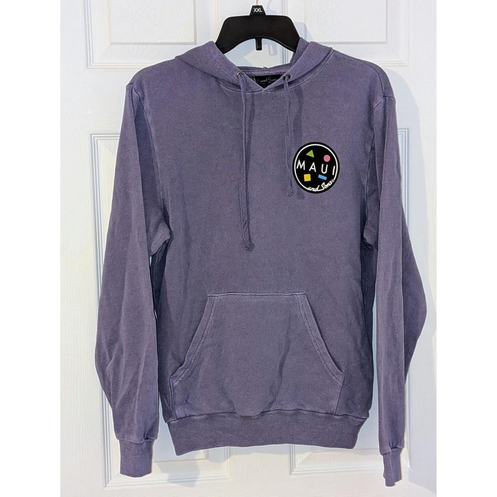 Maui and Sons Mens Small Faded Purple Cotton Logo Pullover Hoodie Sweatshirt NWT